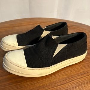 Rick Owens Drkshdw black fabric slip ons size 45 / us12